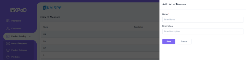 Units of Measure Configuration Interface
