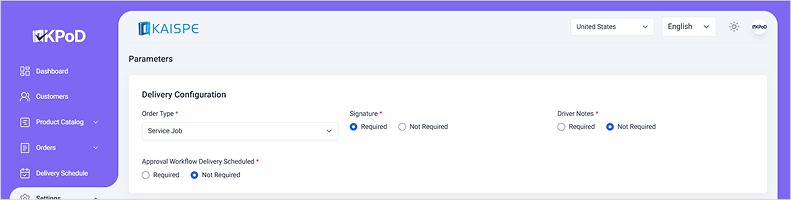 Delivery Configurations Interface