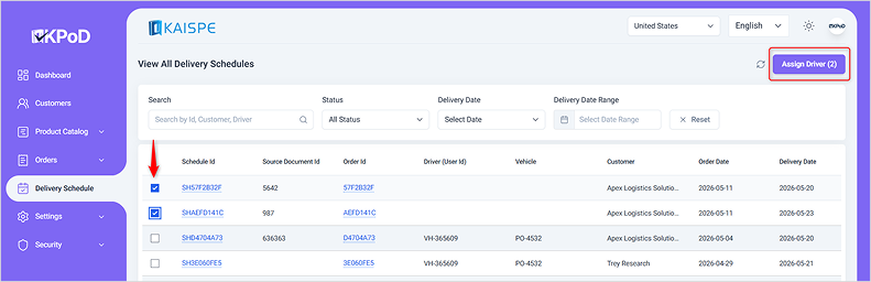 Driver Assignment Configuration Interface
