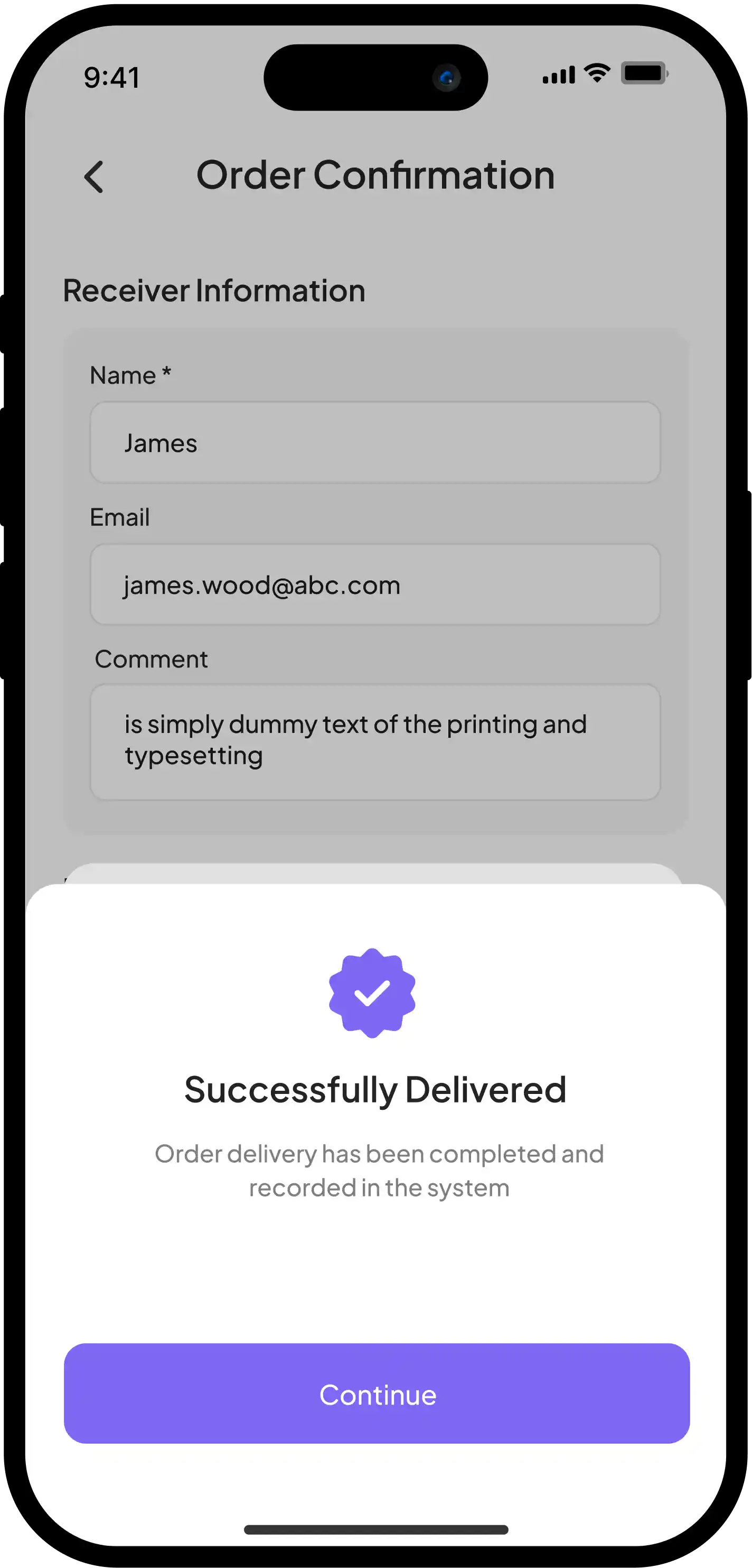 Successful Delivery Notification 2